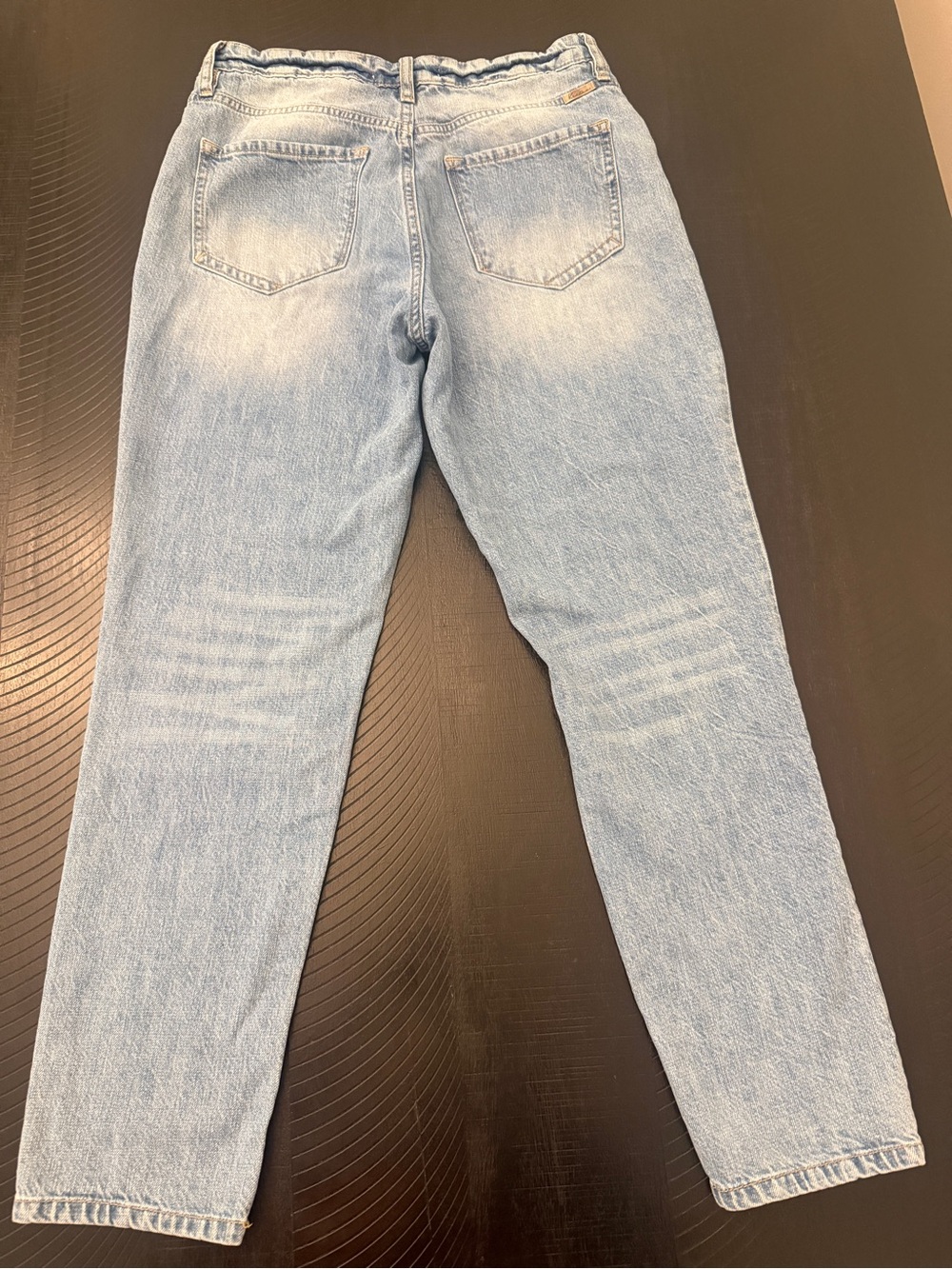 KanCan Bridget Ultra High Rise Distressed 100%Cotton LightWash Mom Jeans Sz 5/26